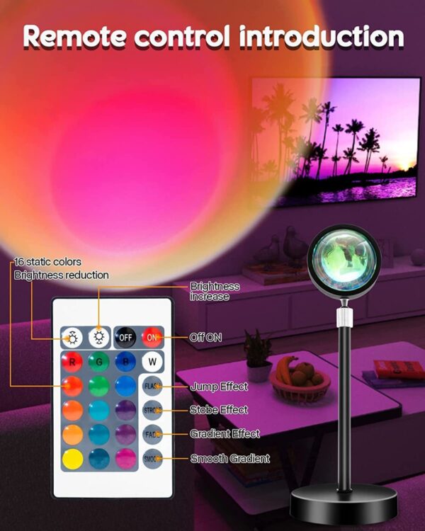 🌇 AMSO Sunset Lamp – Aesthetic LED Mood Light for Golden Hour Vibes | 360° Rotating Projection Lamp - Image 3
