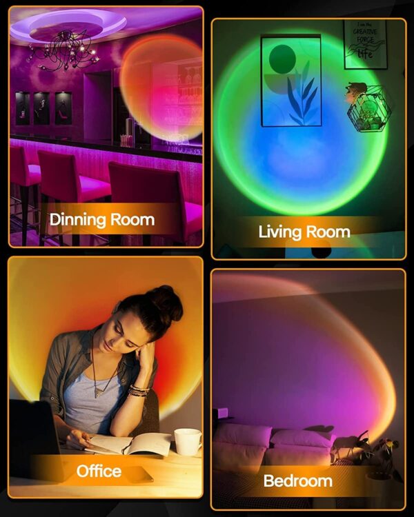 🌇 AMSO Sunset Lamp – Aesthetic LED Mood Light for Golden Hour Vibes | 360° Rotating Projection Lamp - Image 5