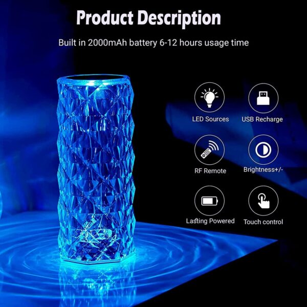 Crystal Lamp,16 Color Changing - Image 5